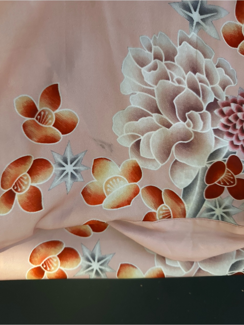 Light Pink Floral Satin Duster Robe - Picture 10 of 12